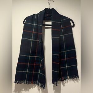 Blue and Red Plaid Scarf with fringes 58” Long